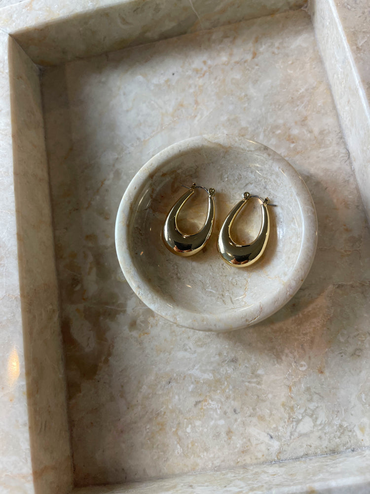 Daniella Oval Gold Hoops