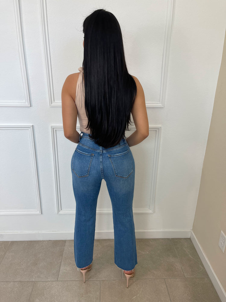 Nice Fit High Rise Crop Flare Jeans